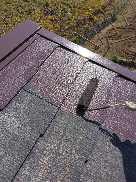 甲州市　屋根塗装工事